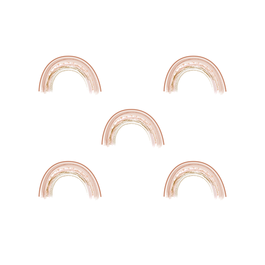 Muursticker set regenbogen nude tinten - 5 stuks | 15x10cm - LM Baby Art | Muurdecoratie voor de allerkleinsten