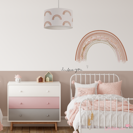 Muursticker grote regenboog - Nude tinten - LM Baby Art 