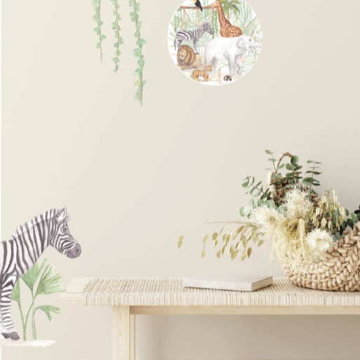 Safari - Zebra muursticker - LM Baby Art