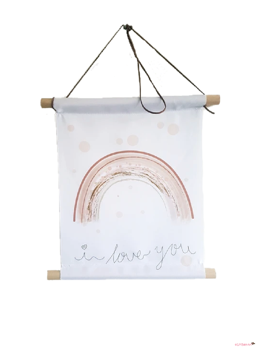 Textielposter regenboog - I love you..