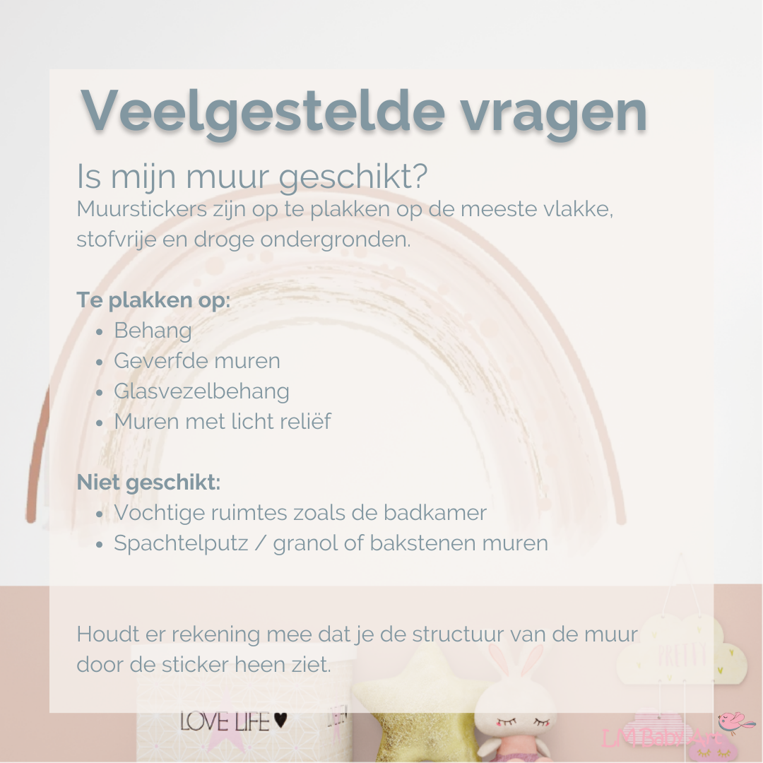 Muursticker grote regenboog - Nude tinten - LM Baby Art