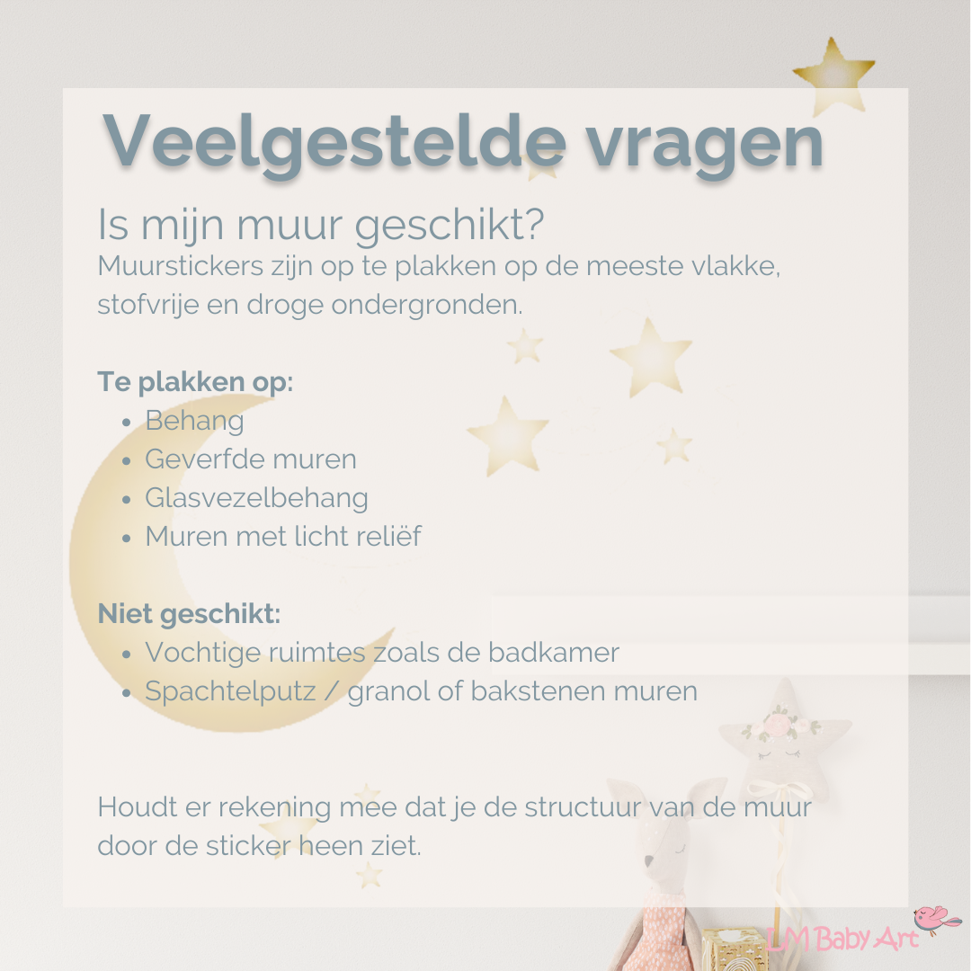 Maan en sterren muurstickers | Diverse varianten - LM Baby Art