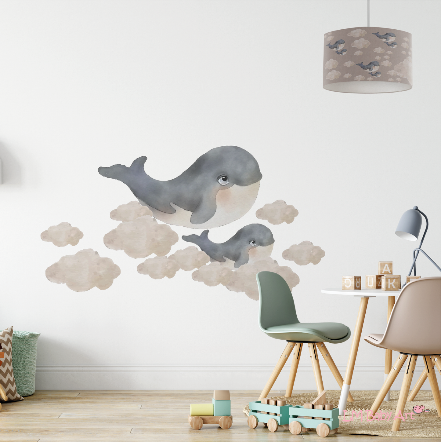 Muursticker set | Walvissen collectie - LM Baby Art | Muurdecoratie voor de allerkleinsten