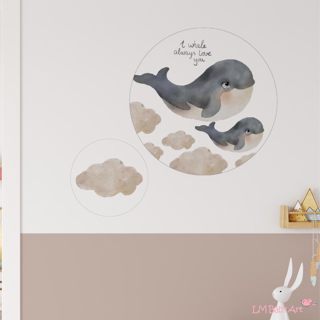 Muurcirkel roze wolk - LM Baby Art