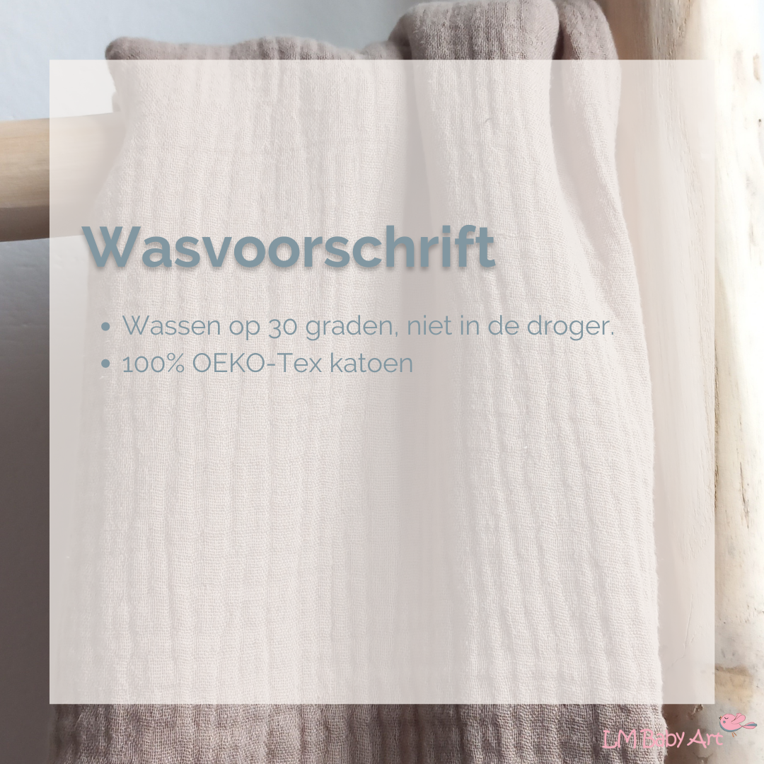 Hydrofiele swaddledoek XL - Dusty blue - 120x120xm - LM Baby Art