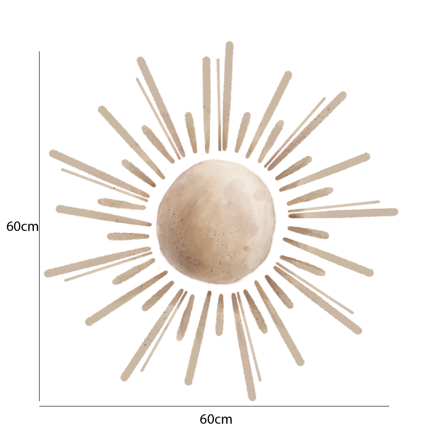 Afmetingen muursticker zon