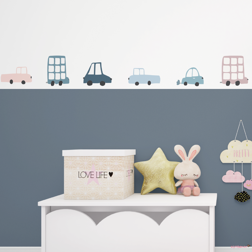Auto muursticker set | Auto thema kinderkamer