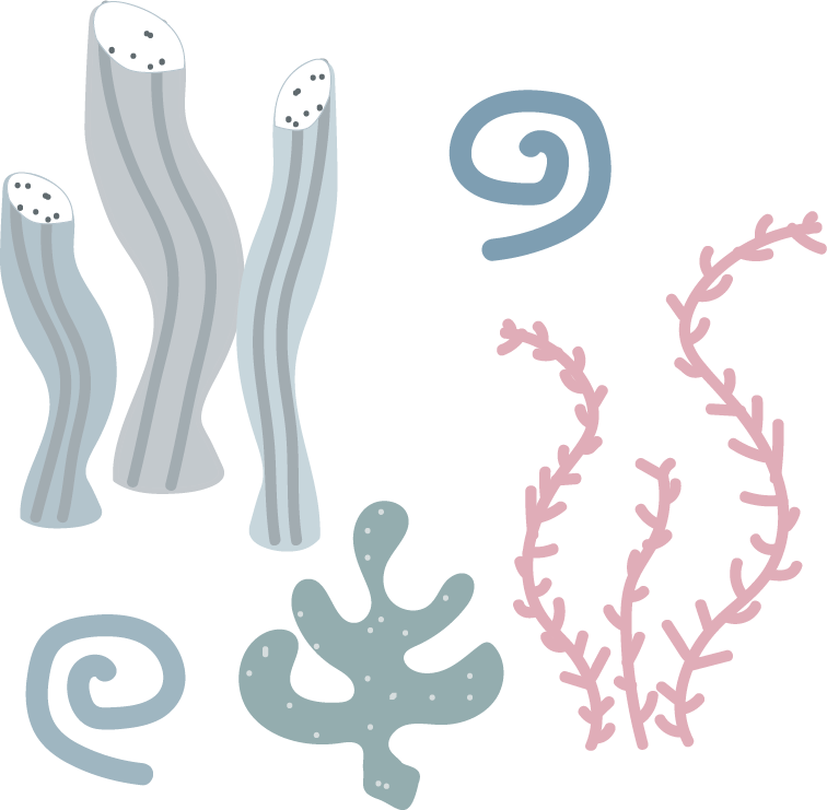 Zeewier muurstickers uit de fishie fishies muursticker collectie