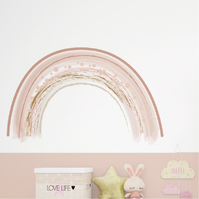 Muursticker grote regenboog - Nude tinten - LM Baby Art | Muurdecoratie voor de allerkleinsten