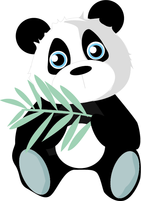 Jungly jungle - Panda muursticker - LM Baby Art