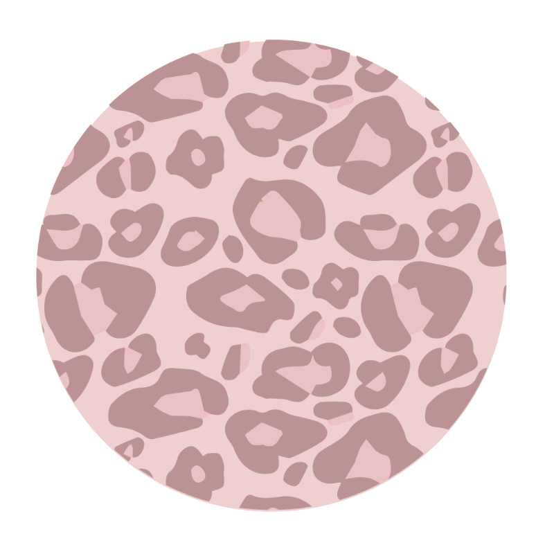 Roze panterprint muurcirkel
