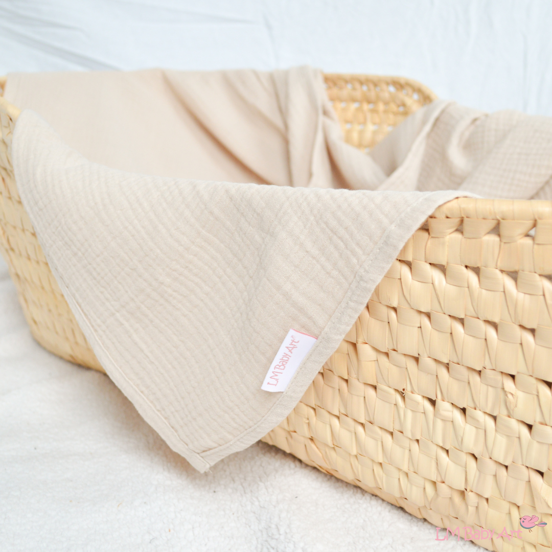 Hydrofiele swaddledoek XL - Sand - 120x120xm - LM Baby Art