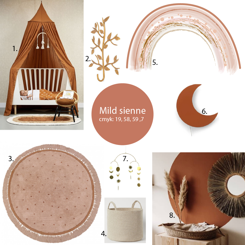 Grote regenboog muursticker Nude tinten | Kleuradvies | Mild Sienne