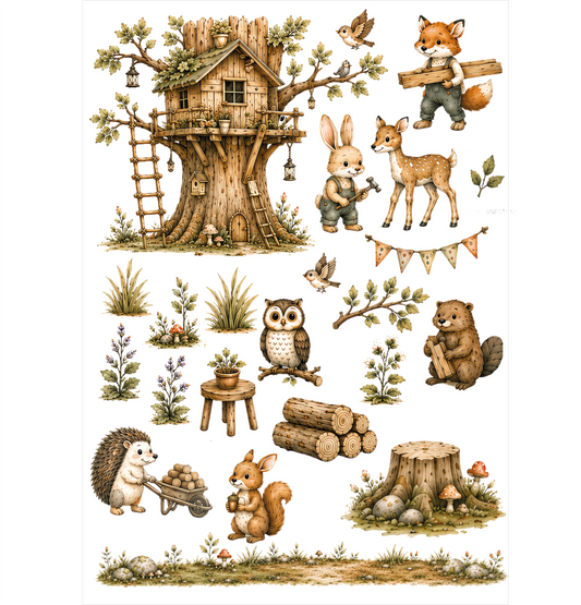 Muursticker A3 vel dierenbos