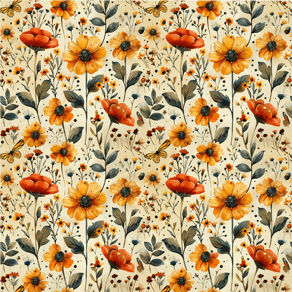 Behang bloemen motief - LM Baby Art 