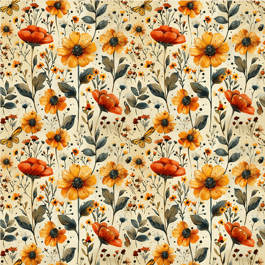 Behang bloemen motief - LM Baby Art 