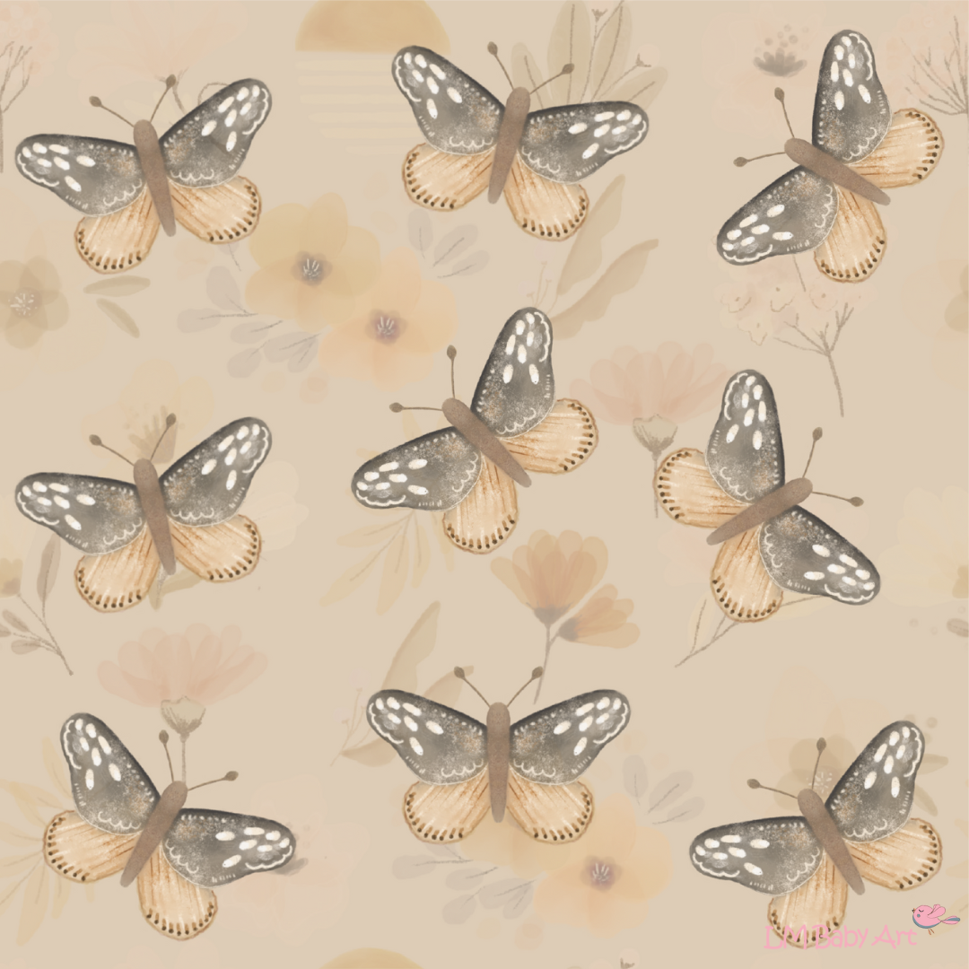 Hoeslaken ledikant 60x120cm - Sunny Bloom vlinders