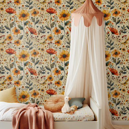 Behang bloemen motief - LM Baby Art 