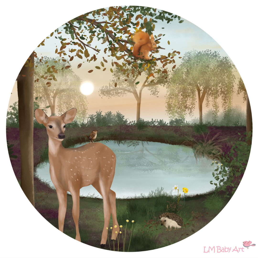 Muurcirkel bosdieren - LM Baby Art 