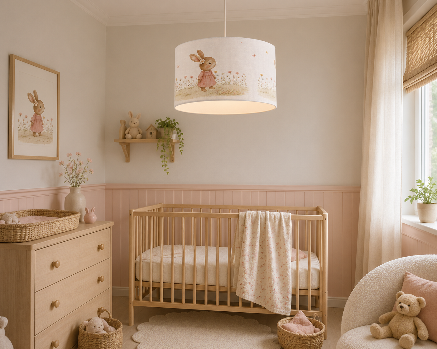 Hanglamp Konijntje bloemenweide