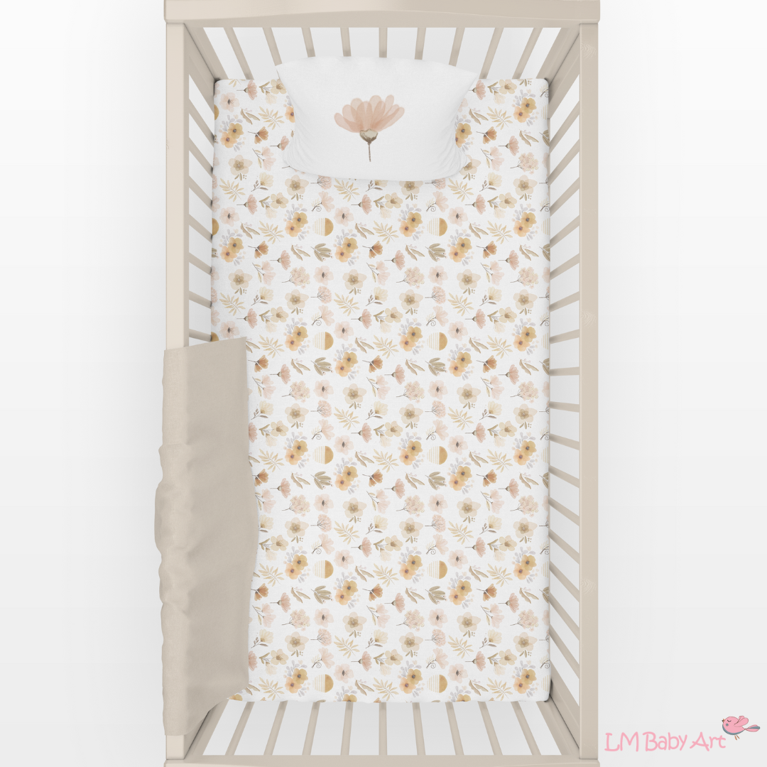hoeslaken ledikant bloemen patroon
