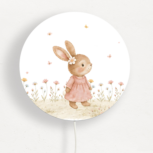 Wandlamp konijntje bloemenweide