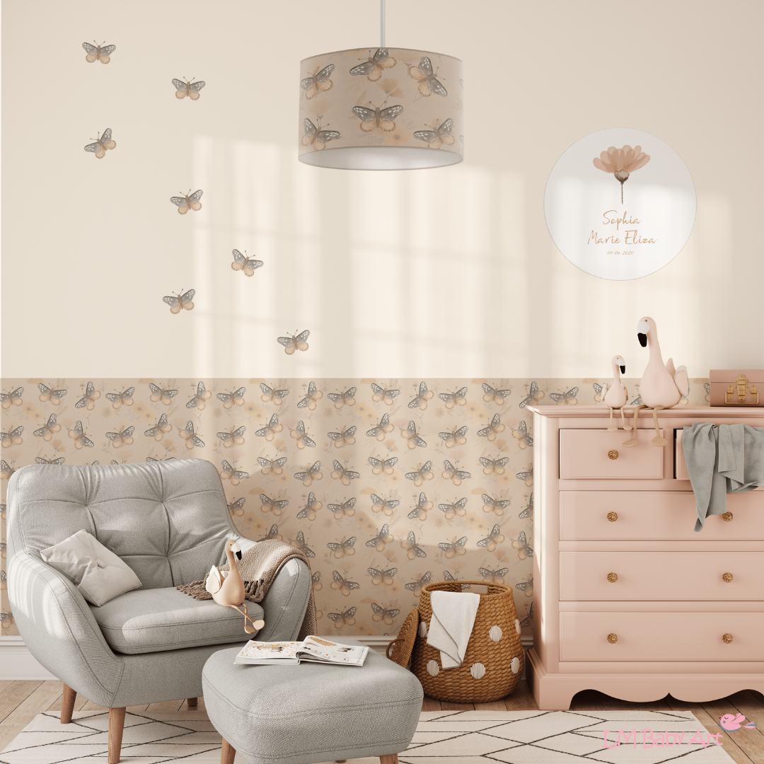 Nadruk precedent goedkoop Hanglamp vlinders & Bloemen | Boho kinderkamer hanglamp – LM Baby Art