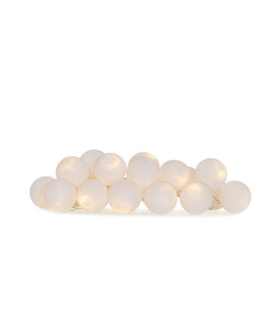 Cotton ball lights lichtslinger wit 20 lampjes