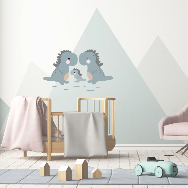Dino familie muursticker - LM Baby Art