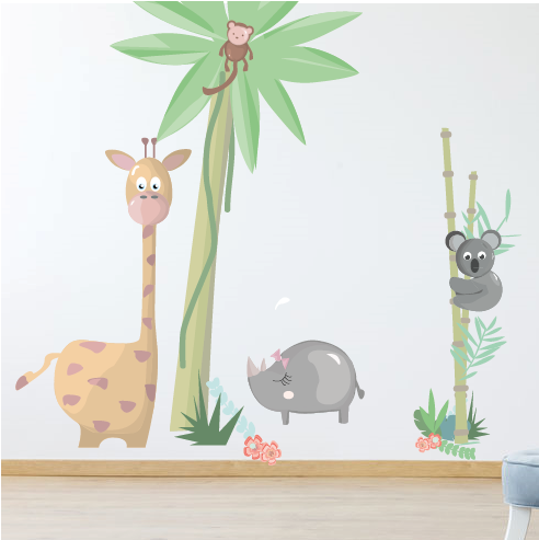 Jungly jungle - Giraf muursticker - LM Baby Art