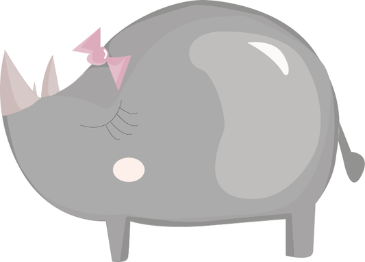 Jungly jungle - Neushoorn muursticker - LM Baby Art