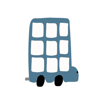 Bus muursticker donker blauw - LM Baby Art