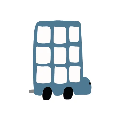 Bus muursticker donker blauw - LM Baby Art