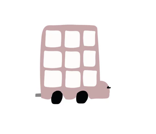 Bus muursticker oud roze - LM Baby Art