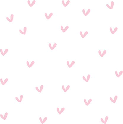 Kleine roze hartjes muurstickers voor in de babykamer op de muur. Set van 100 hartjes muurstickers