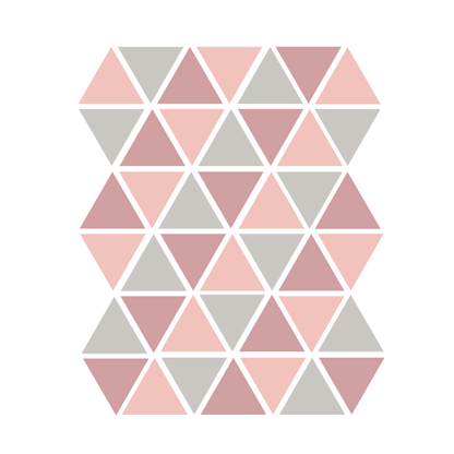 Driehoek muurstickers grijs en roze