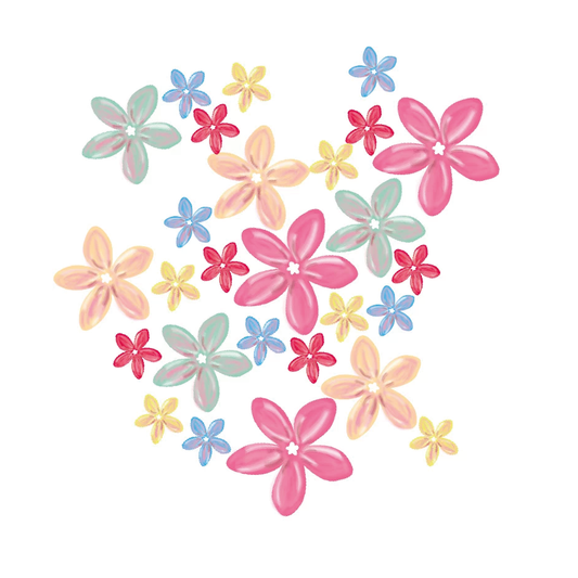 Bloemen muurstickers - 6 kleuren - LM Baby Art