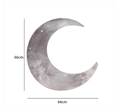 Grote maan muursticker | 66x64cm groot - LM Baby Art | Muurdecoratie voor de allerkleinsten