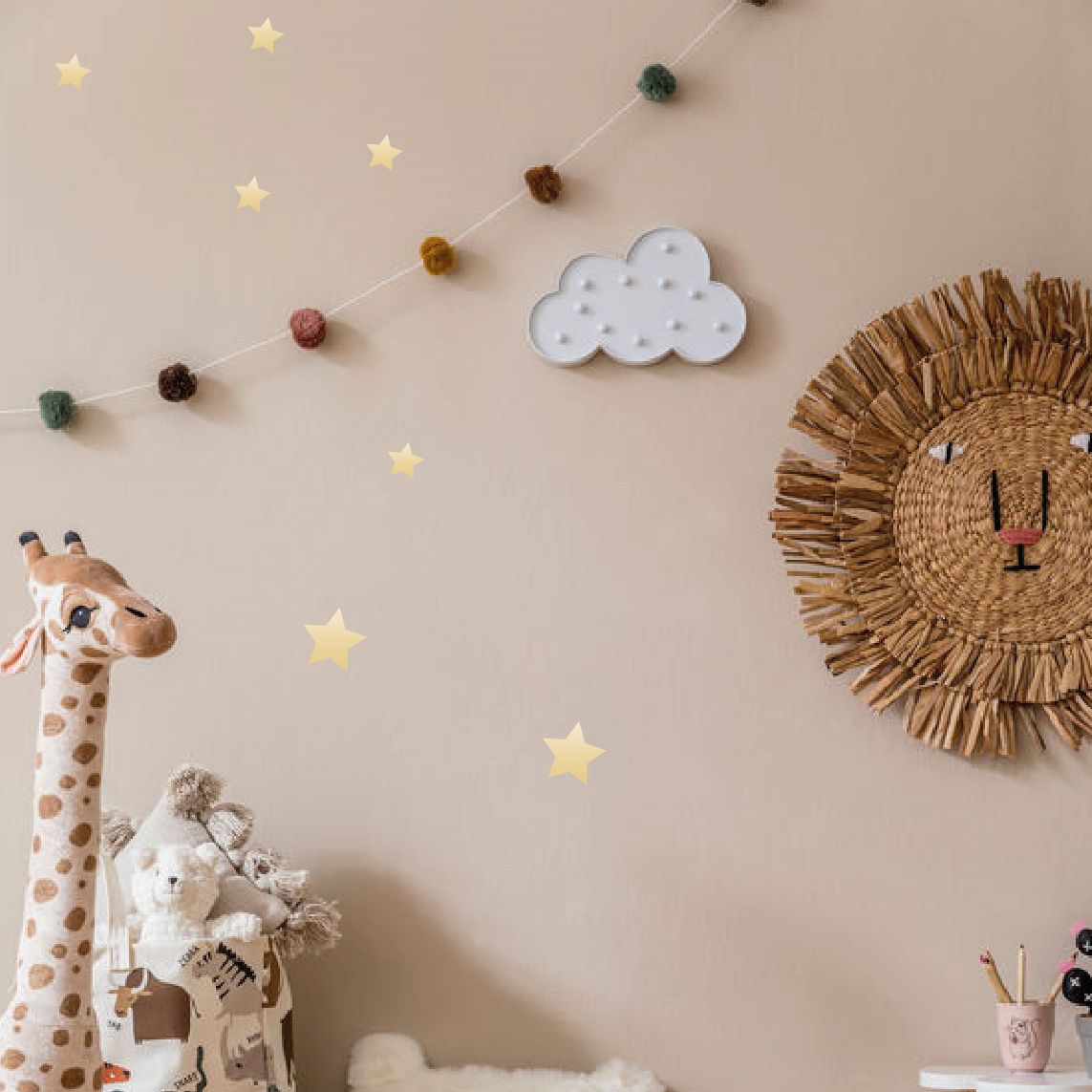 Gouden Sterren Muurstickers Kinderkamer Muurdecoratie LM Baby Art gouden-sterren-muurstickers-kinderkamer-muurdecoratie-lm-baby-art