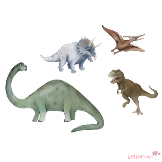 Dinosaurus muursticker set - LM Baby Art 