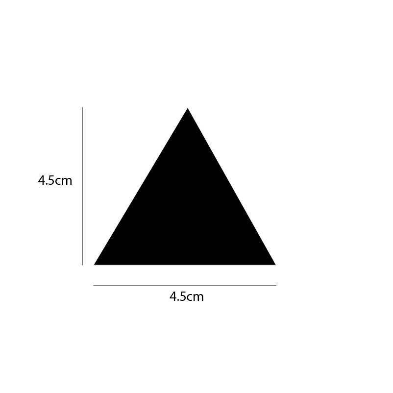 Afmetingen van de driehoek muurstickers