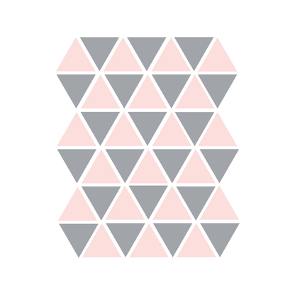Driehoek muurstickers roze en grijs