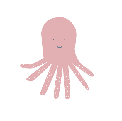 Roze octopus muursticker