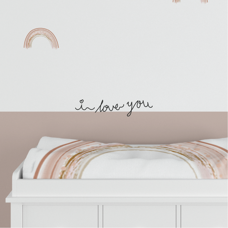 Tekst muursticker: I love you | 40x9cm - LM Baby Art | Muurdecoratie voor de allerkleinsten