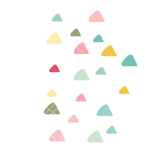 Indianen dieren - Gekleurde driehoek muurstickers - LM Baby Art