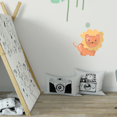 Jungly jungle - Leeuw muursticker - LM Baby Art