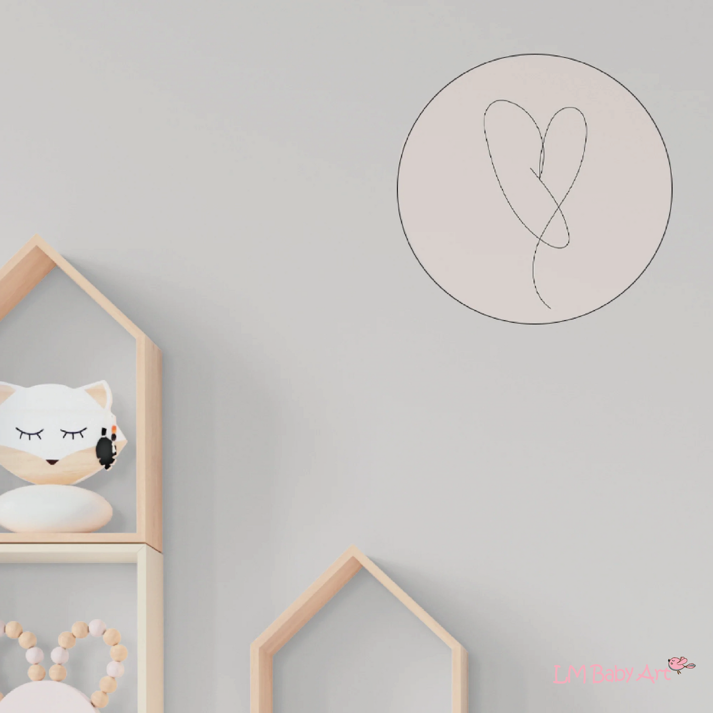 Muurcirkel hartje - LM Baby Art | Muurdecoratie voor de allerkleinsten