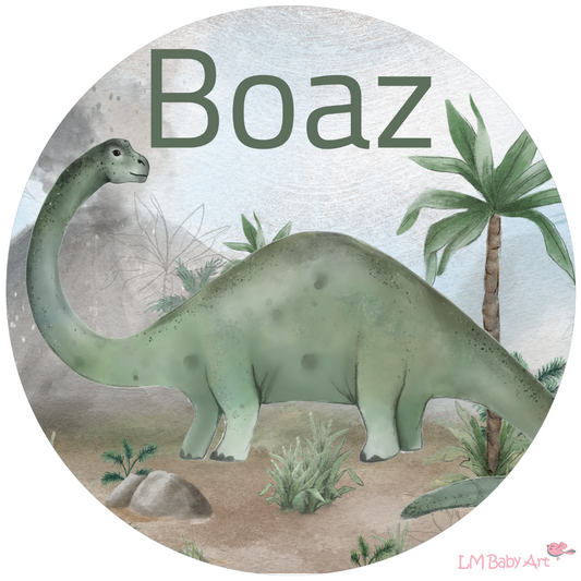 Muurcirkel Brontosaurus | Met naam - LM Baby Art 
