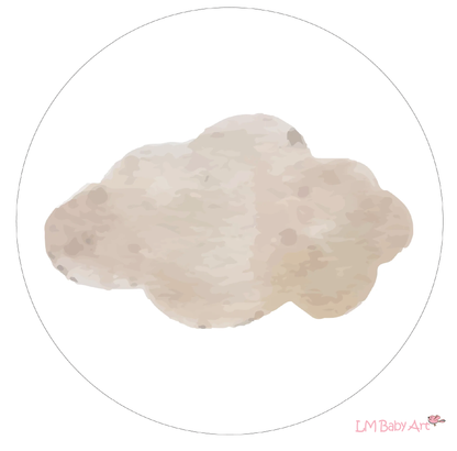Muurcirkel roze wolk | 20x20cm - LM Baby Art | Muurdecoratie voor de allerkleinsten