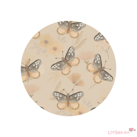 Muurcirkel vlinders en bloemen